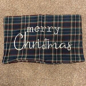Plaid Merry Christmas Pillow Cover